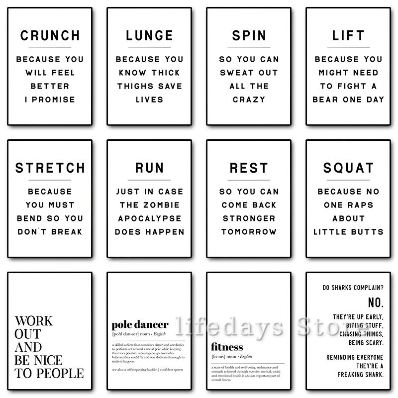 Home Gym Quotes - Fitness Work Out poster kutipan lucu