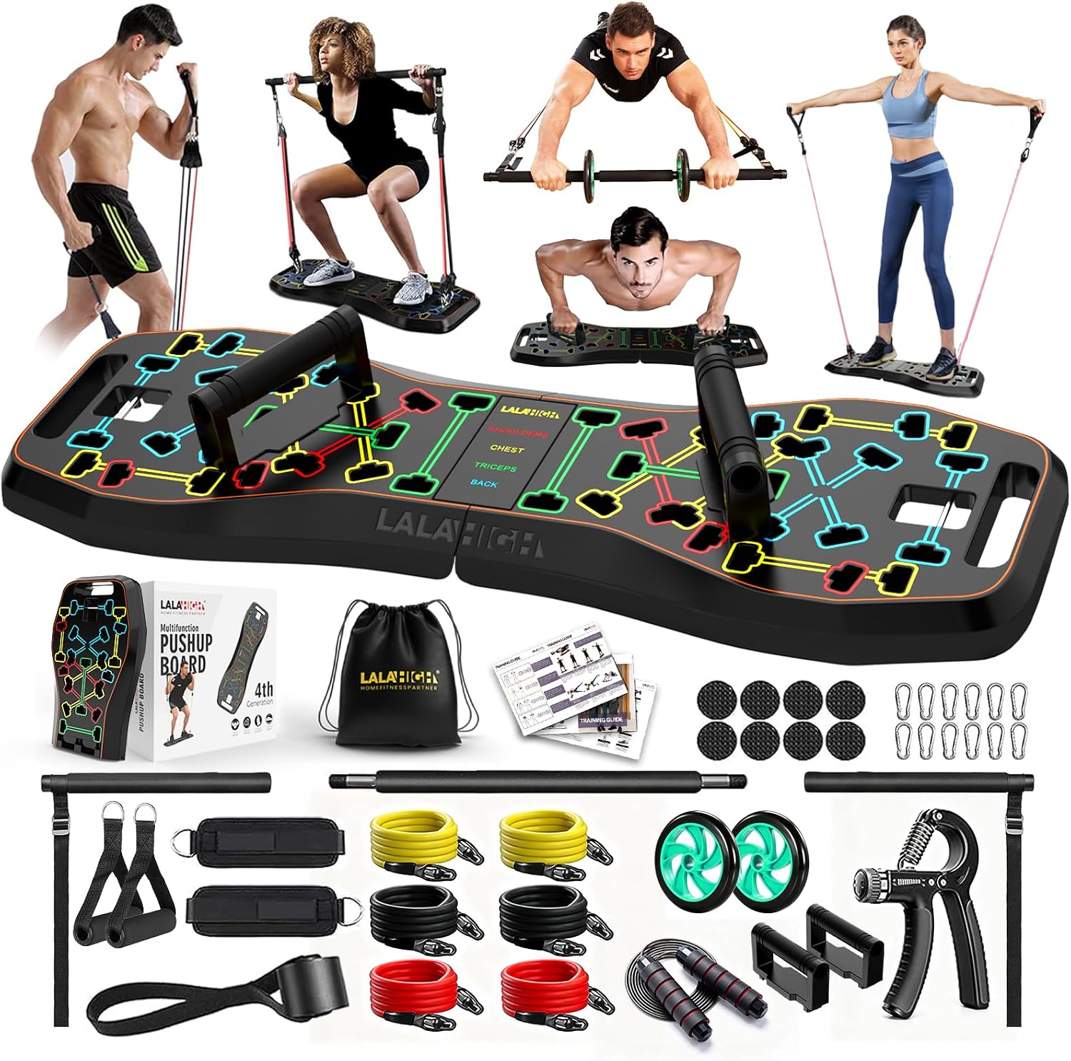 Ab Roller Wheel - LALAHIGH Push Up Board, 36 in