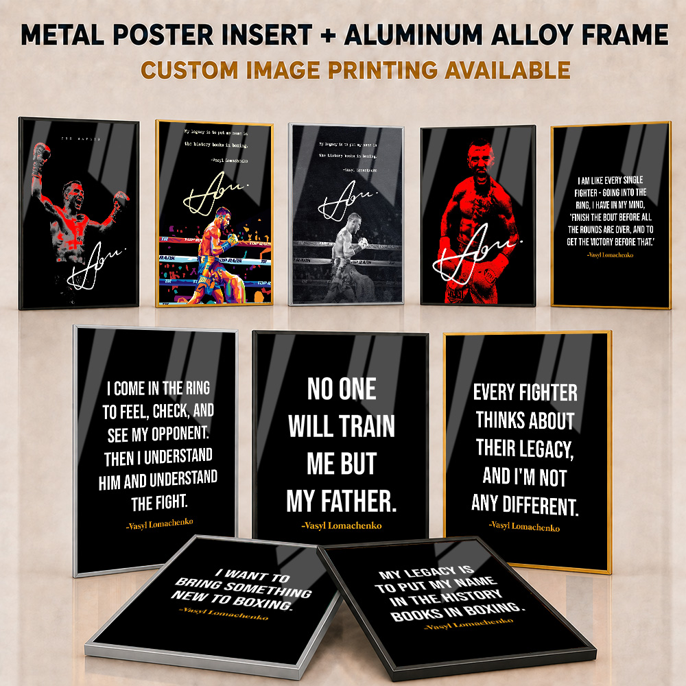 Home Gym Custom - Poster Logam Aluminium Berbingkai Vasiliy Lomachenko,