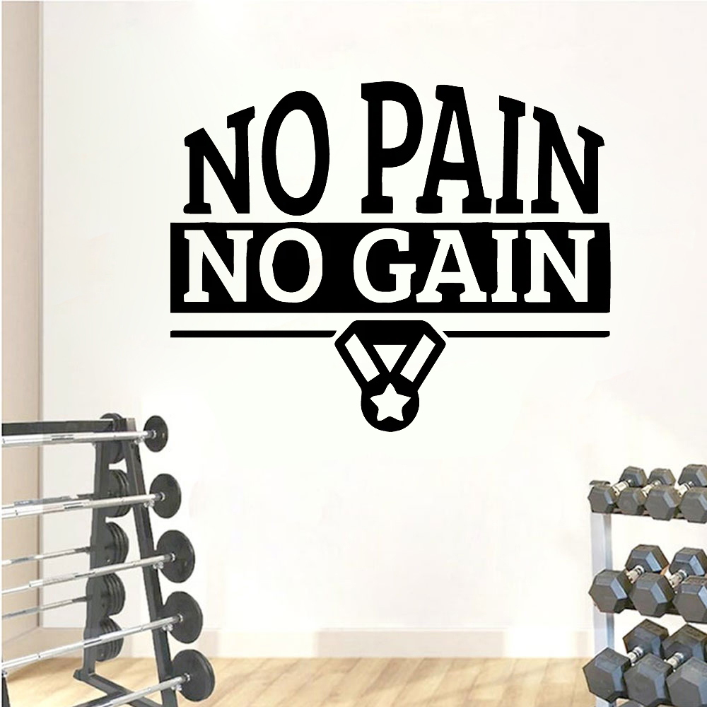 Home Gym Quotes - Stiker Dinding Gym Kutipan No Pain