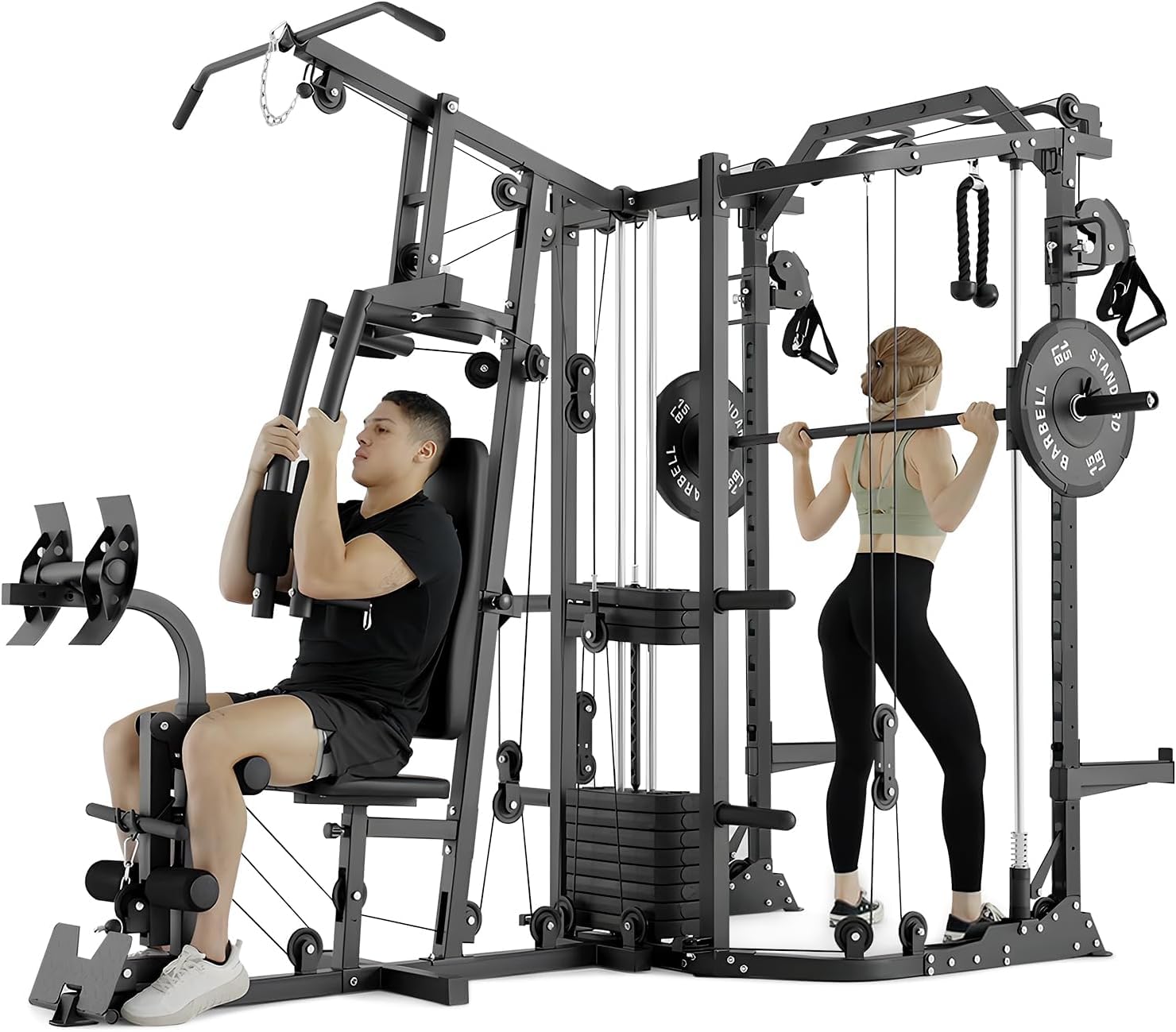 Home Gym Custom - Mesin SmithΔ Dual-Station, Stasiun Latihan Gym