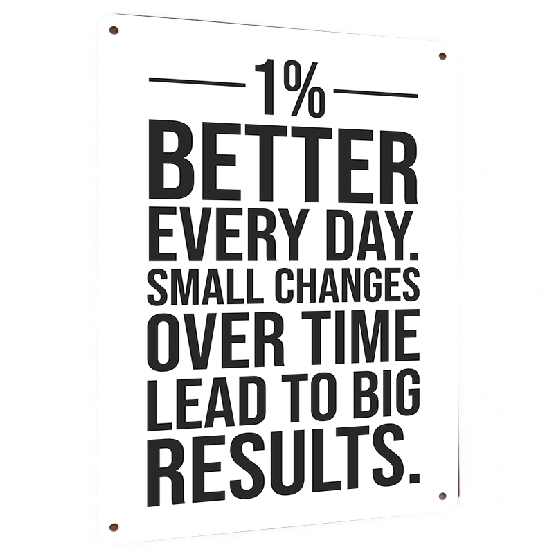 Home Gym Quotes - 1% Lebih Baik Setiap Hari Seni