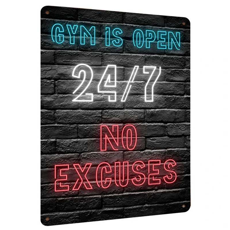 Seni Dinding Logam Efek Neon G - Home Gym Quotes ulasan dan harga