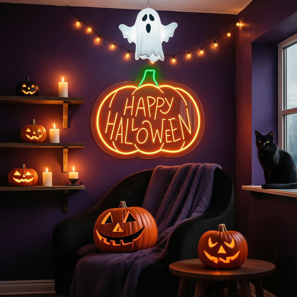 Lampu Neon Halloween Kustom Be - Home Gym Custom ulasan dan harga