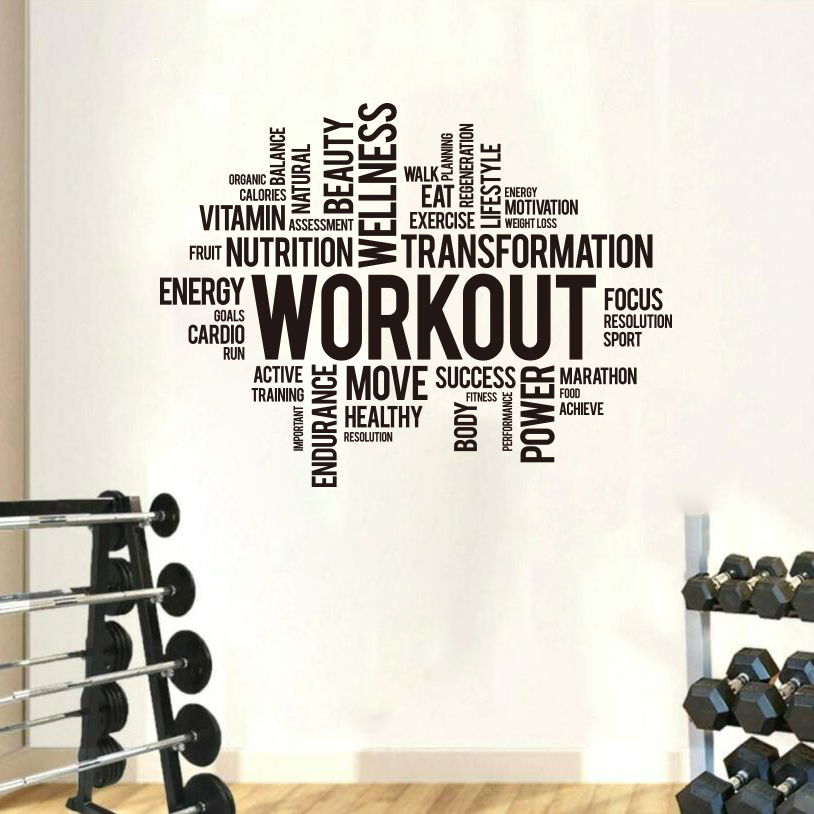 Stiker Dinding Awan Kata Olahr - Home Gym Quotes ulasan dan harga
