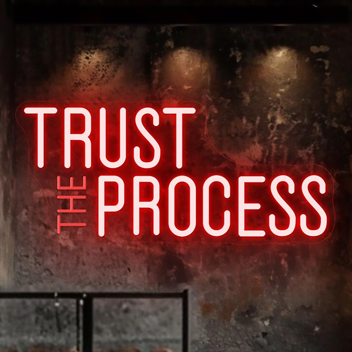 Tanda Neon Trust The Process,  - Home Gym Custom ulasan dan harga
