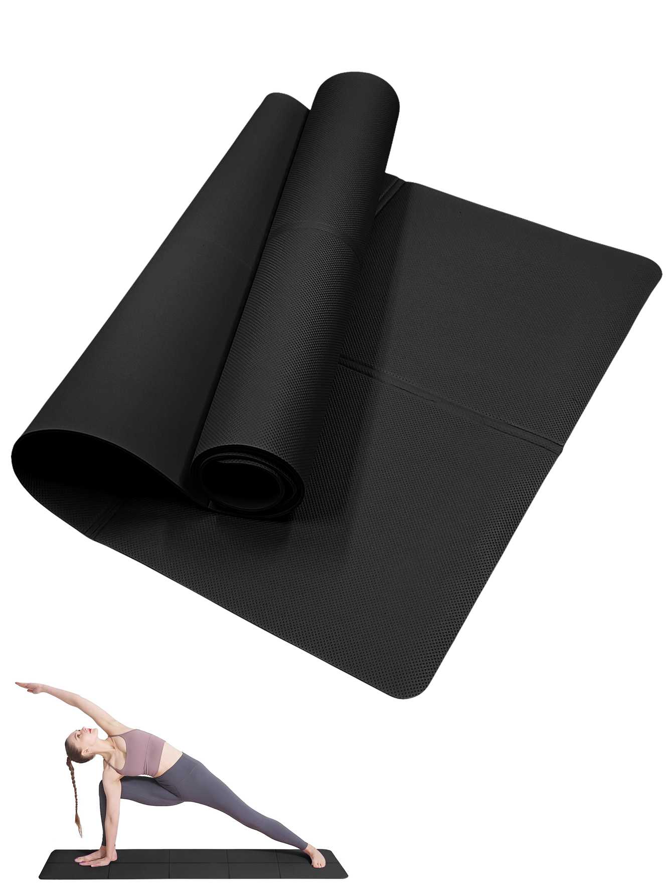 Matras Yoga Lipat Hitam Ramah  - Home Gym Yoga Mat ulasan dan harga